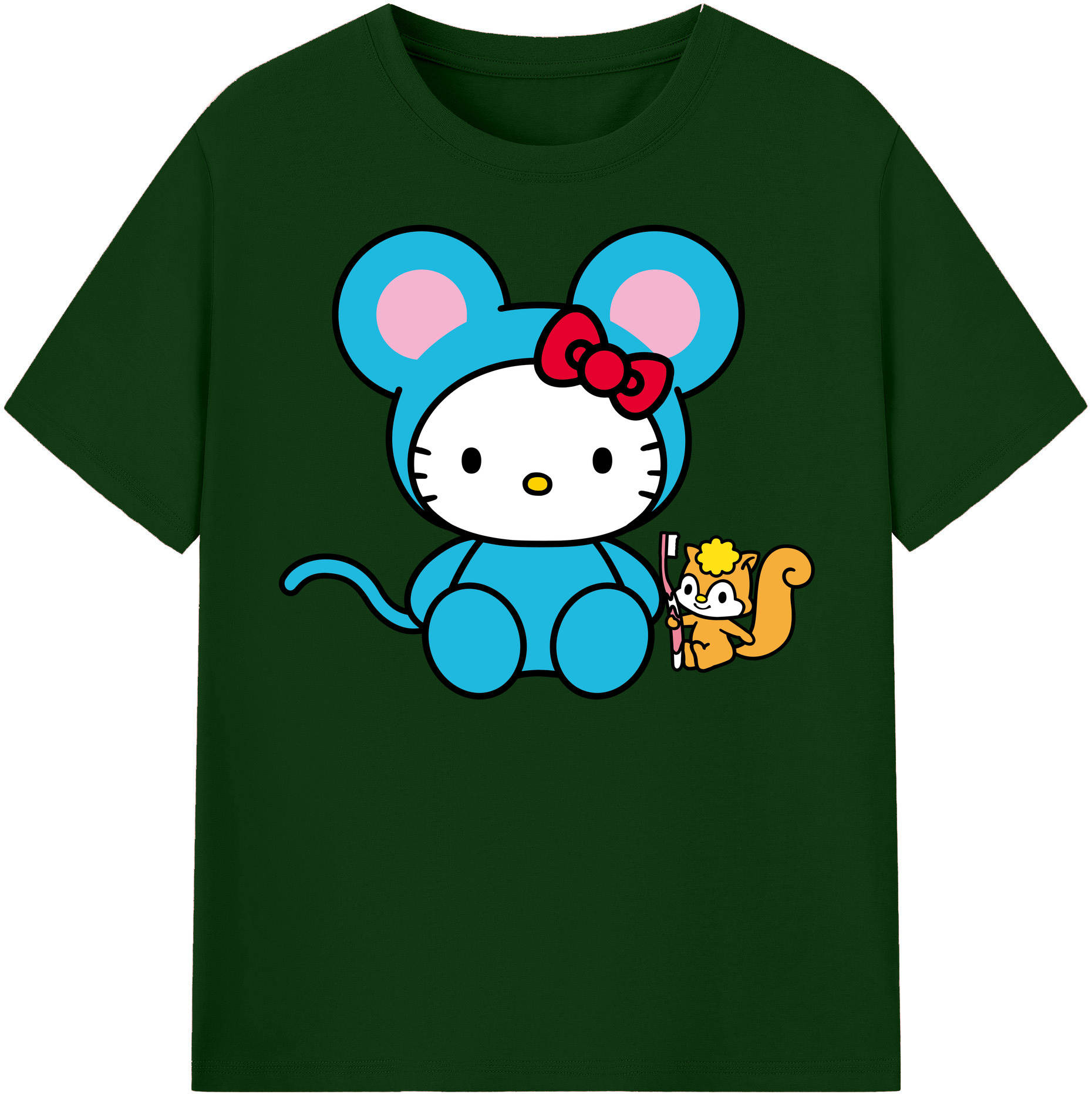 （画像用） Hello Kitty ハローキティ 綿100％半袖Tシャツ（フロントプリント）